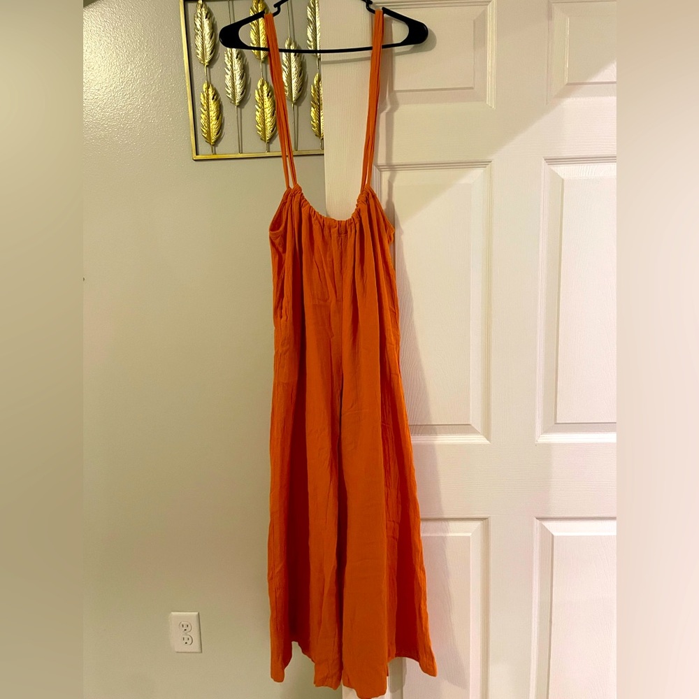 Pocket Design Wide Leg Suspender Jumpsuit